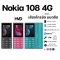 Nokia 108 4G (2024). โทรศัพท์มือถือปุ่มกด 2 ซิม พร้อมวิทยุ FM สีดำ (รับประกันศูนย์ไทย 1 ปี)