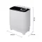 TOSHIBA เครื่องซักผ้า 2 ถัง 11Kg สีขาว รุ่น VH-J120MT