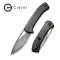 CIVIVI Riffle Flipper Knife Carbon Fiber & G10 Handle (3.46" Damascus Blade) C2024DS-1