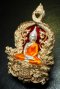 เหรียญฉลุเจริญพร หลวงพ่อโสธร พิมพ์ใหญ่ เนื้อบรอนซ์นอก องค์เงิน ลงยาสีแดง ฝังเพชรแท้ 5-7 เม็ด หมายเลข 111 (โชว์)