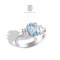 925 STERLING SILVER AQUAMARINE AFRICA AND CZ DIAMOND GEMSTONE RING