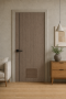 ประตูupvc ภายใน ผิวลายไม้ สีWalnut ร่อง1เส้นตรง+เกล็ด 2800฿