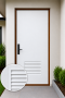 ประตูupvc ภายนอก สีขาว-บานเรียบ เจาะเกล็ดเล็ก