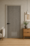 ประตูupvc ภายใน ผิวลายไม้ สีStoneGrey 1เส้นตรง+เกล็ด 2800฿