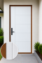 ประตูupvc ภายนอก ผิวลายไม้-สีขาว 1เส้นตรง+4เส้นนอน 2350฿
