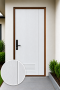 ประตูupvc ภายนอก ผิวลายไม้-สีขาว 1เส้นตรง+เกล็ดล่าง 2650฿