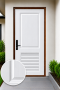 ประตูupvc ภายนอก สีขาว ลูกฟัก2ช่องตรง+เกล็ดล่าง 2550฿