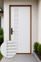 ประตูupvc ภายนอก สีขาว-บานเรียบ เจาะเกล็ดข้างเต็มบาน 2950฿