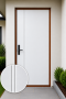 ประตูupvc ภายนอก สีขาว-บานเรียบ เซาะร่อง2เส้นตรง 2550฿