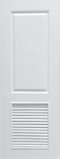 ประตูUPVC ผิวหน้าลายไม้ สีขาว ลูกฟัก 2 ช่องตรง+เจาะเกล็ดล่าง 1/2