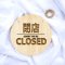 ป้ายเปิด-ปิด แบบที่ 9 I Open Closed Sign I ผลิตจากไม้ยางพารา ขนาด 18 ซม. มินิมอล มูจิ Minimal Muji ไม้แท้ ภาษาญี่ปุ่น ภาษาอังกฤษ