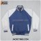 JMB-04-03 เสื้อแจ็คเก็ต ทรงเบสบอล แบบคอตั้งทอพรม ผ้าไมโคร สีกรมท่าตัดต่อสีเทา