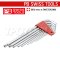 PB2212LH10 ชุดประแจหกเหลี่ยมหัวบอลแบบยาว คอสั้น ขนาด 1.5-10 มม. (9 ตัวชุด) PB SWISS TOOLS