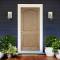 ประตูไม้ ประตูลูกฟัก 2 โค้ง สัก(คิ้วนูน) ทำสีรองพื้น ขนาด 90x200 ซม.