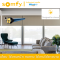 Somfy สวิทส์ควบคุมม่านแบบเดินสาย Inis Duo 86x86
