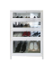 [Premium สีขาวมินิ ] ตู้รองเท้าอลูมิเนียม 4ชั้น รุ่นชั้นกระจกนิรภัย โครงสีขาว มินิ กว้าง 60 ซม.