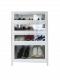 [Premium สีขาวมินิ ] ตู้รองเท้าอลูมิเนียม 4ชั้น รุ่นชั้นกระจกนิรภัย โครงสีขาว มินิ กว้าง 60 ซม.