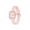 Reloj Lacoste L12.12 Flow Mujer Cuadrado Silicona Lc2001388 Malla Rosa Bisel Rosa Fondo Rosa