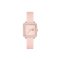 Reloj Lacoste L12.12 Flow Mujer Cuadrado Silicona Lc2001388 Malla Rosa Bisel Rosa Fondo Rosa