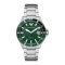 Emporio Armani Three Hand Green Dial Silver Steel Strap Watch For Men - AR11338