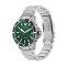 Emporio Armani Three Hand Green Dial Silver Steel Strap Watch For Men - AR11338