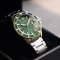 Emporio Armani Three Hand Green Dial Silver Steel Strap Watch For Men - AR11338