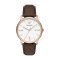 Emporio Armani Three-Hand Date Brown Leather Watch AR11572