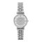 Emporio Armani Gianni T Bar White Crystal Pave Dial Silver Stainless Steel Strap Watch For Women - AR1925