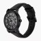 Emporio Armani Meccanico Automatic Skeleton Dial Black Leather Strap Watch For Men - AR60008