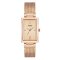 Timex TWEL11309E Fashion Women's Rose Gold Dial Rectangle Case 3 Hands Function Watch 20mm.