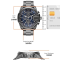 Diesel DZ4329 Diesel Mega Chief Chronograph Blue Dial Black Steel Strap  MEN 51MM  นาฬิกาข้อมือ นาฬิกา ผู้ชาย