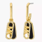 Michael Kors 14K Gold-Plated Black Onyx Empire Charm Drop Earrings MKJ8293MM710