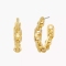 Michael Kors 14K Gold-Plated Brass Pavé Astor Link Hoop Earrings MKJ8407CZ710