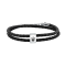 Maserati Jewellery JM226AVE44  LEATHER BR SS DG BLACK BRACELET BASE สร้อยข้อมือ