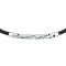 Maserati Jewellery JM226AVE44  LEATHER BR SS DG BLACK BRACELET BASE สร้อยข้อมือ