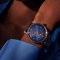 TIMEX TW2W21300 Celestial Automatic นาฬิกาข้อมือผู้หญิง สายหนัง สีน้ำเงิน หน้าปัด 38 มม.