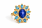 "Tanusorn Natural Star Sapphire 22 carat Ring Adorned with Blue Topaz Gemstone"