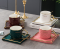 ชุดถ้วยเซรามิค + ที่รอง + ช้อน