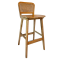 เก้าอี้พนักพิงหวายทรงเหลี่ยมขาสูง