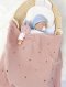 Lightweight Knitted Baby Blanket - Multi Spot Dusty Pink
