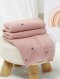 Lightweight Knitted Baby Blanket - Multi Spot Dusty Pink