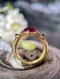Budding Lotus Petal Ring adorned with Emerald and Ruby(copy)(copy)