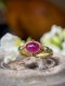 Budding Lotus Petal Ring adorned with Emerald and Ruby(copy)(copy)