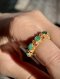 Emerald Pirot Ring with Ruby Spacers  Ring Size: 56