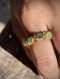 Emerald Pirot Ring with Ruby Spacers  Ring Size: 56