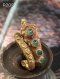 Antique Gold Naga Ring Adorned with Emeralds by Thongpakorn
