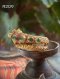 Antique Gold Naga Ring Adorned with Emeralds by Thongpakorn