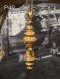 ตะกรุดทรงดิ่งทองคำโบราณ ประดับมรกต บรรจุยันต์ทองคำและลูกสะกด