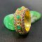 Pirod ring surrounded by real emeralds, size 58