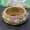 Pirod ring surrounded by real emeralds, size 58